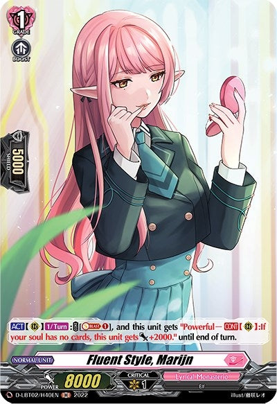 Image for Fluent Style, Marijn (Holo) (D-LBT02: Lyrical Monasterio ~It's a New School Term!~) (D-LBT02/H40EN) - Cardfight Vanguard