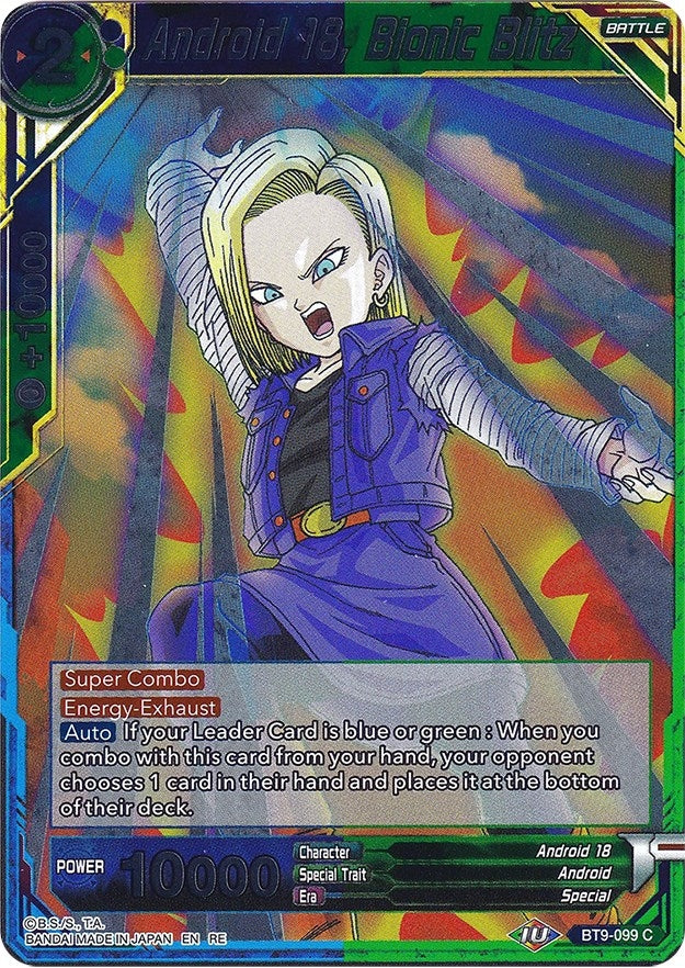 Image for Android 18, Bionic Blitz (Expansion Deck Box Set 20: Ultimate Deck 2022) (BT9-099) - Dragon Ball Super: Masters