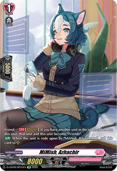 Image for MiMish, Azhachir (SP) (D-LBT02: Lyrical Monasterio ~It's a New School Term!~) (D-LBT02/SP31EN) - Cardfight Vanguard