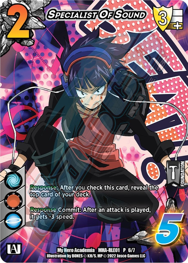Image for Specialist of Sound (Regional License Exam 2021) (UniVersus: My Hero Academia Promo Cards) (MHA-RLE01 P 6/7) - UniVersus