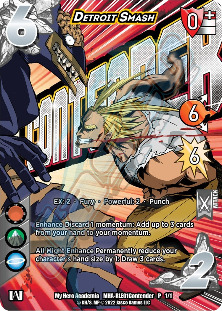 Image for Detroit Smash (Regional License Exam 2021 Contender) (UniVersus: My Hero Academia Promo Cards) (MHA-RLE01Contender P 1/1) - UniVersus