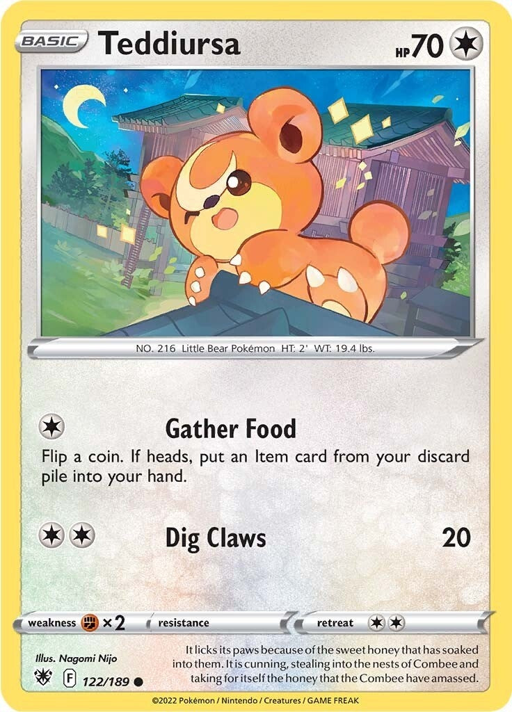 Image for Teddiursa (SWSH10: Astral Radiance) (122/189) - Pokemon