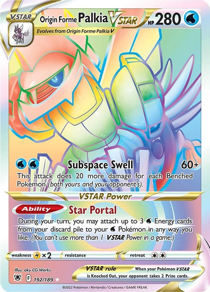 Image for Origin Forme Palkia VSTAR (Secret) (192) (SWSH10: Astral Radiance) (192/189) - Pokemon
