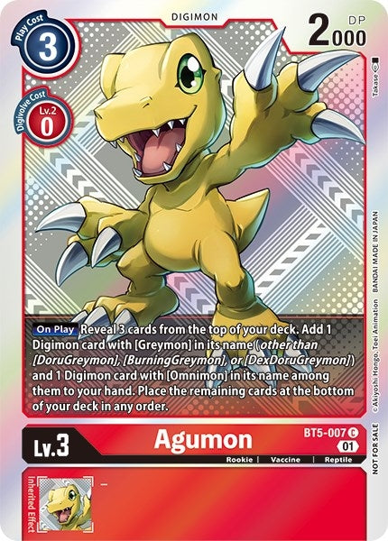 Image for Agumon (New Awakening Pre-Release Tournament Winner Card) (BT08_PR) (BT5-007 C) - Digimon Card Game