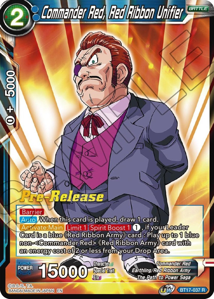 Image for Commander Red, Red Ribbon Unifier (Ultimate Squad Pre-Release Cards) (BT17-037) - Dragon Ball Super: Masters