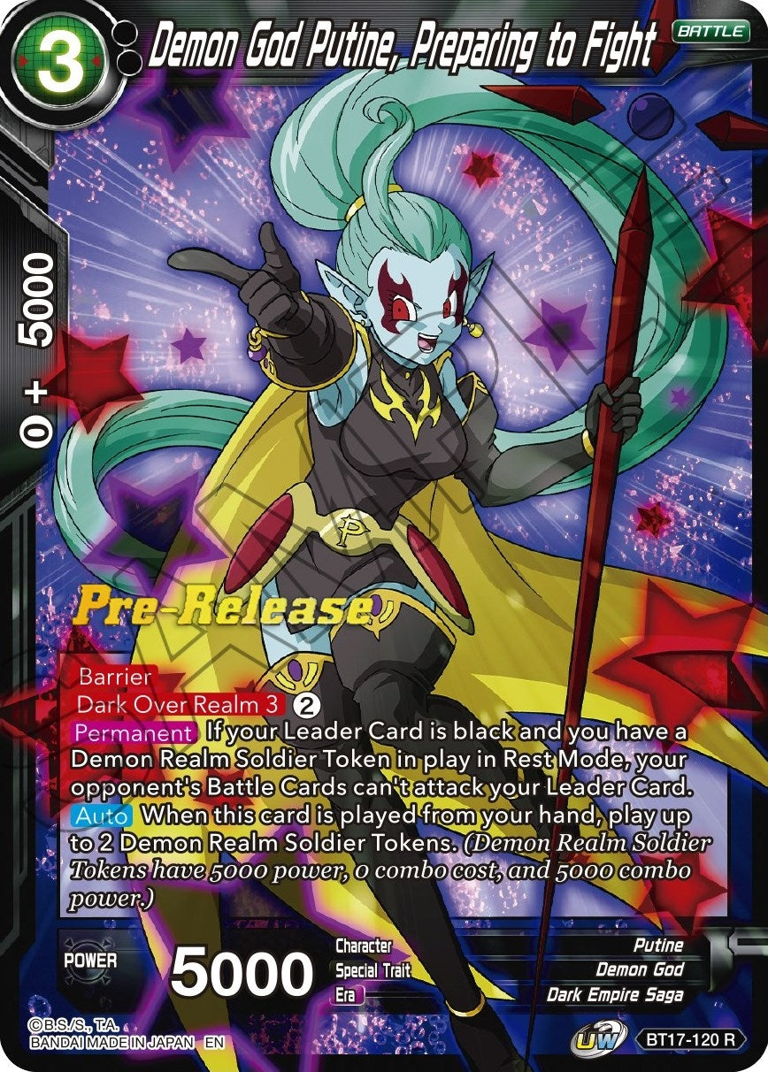 Image for Demon God Putine, Preparing to Fight (Ultimate Squad Pre-Release Cards) (BT17-120) - Dragon Ball Super: Masters