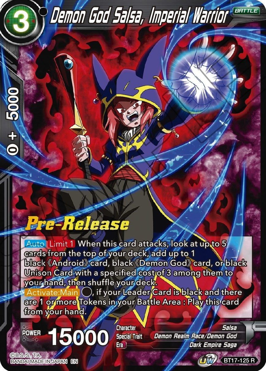 Image for Demon God Salsa, Imperial Warrior (Ultimate Squad Pre-Release Cards) (BT17-125) - Dragon Ball Super: Masters