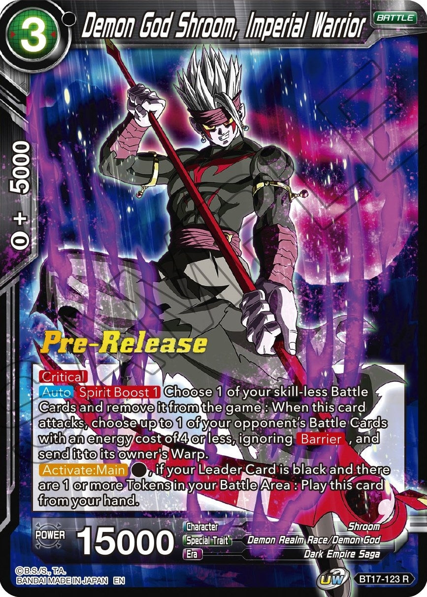 Image for Demon God Shroom, Imperial Warrior (Ultimate Squad Pre-Release Cards) (BT17-123) - Dragon Ball Super: Masters
