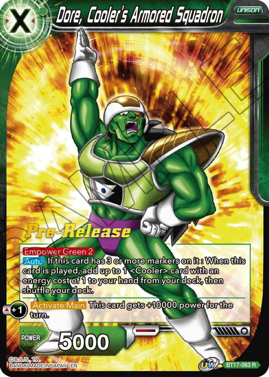 Image for Dore, Cooler's Armored Squadron (Ultimate Squad Pre-Release Cards) (BT17-063) - Dragon Ball Super: Masters