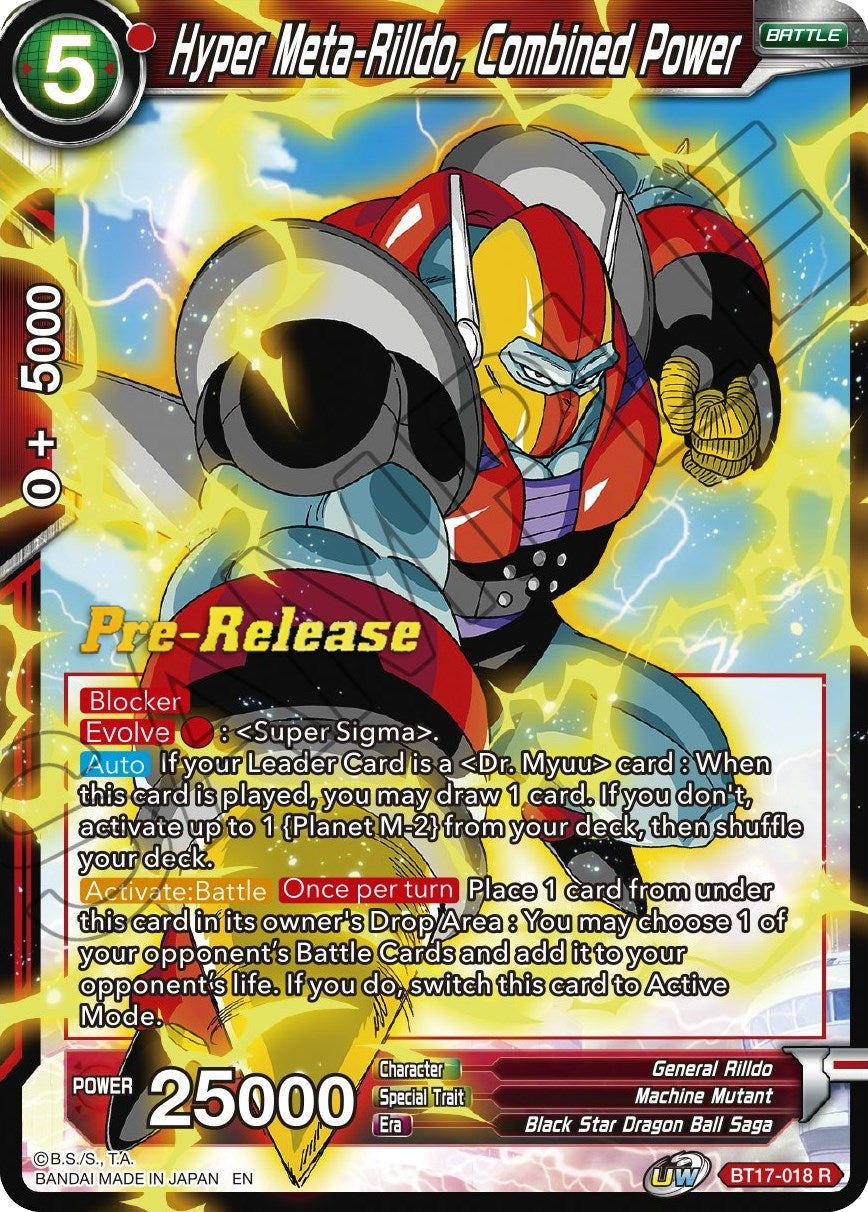 Image for Hyper Meta-Rilldo, Combined Power (Ultimate Squad Pre-Release Cards) (BT17-018) - Dragon Ball Super: Masters