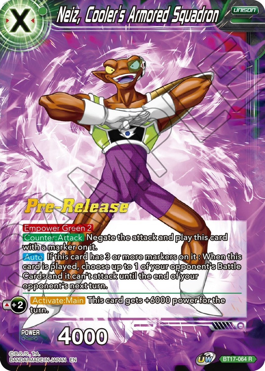 Image for Neiz, Cooler's Armored Squadron (Ultimate Squad Pre-Release Cards) (BT17-064) - Dragon Ball Super: Masters