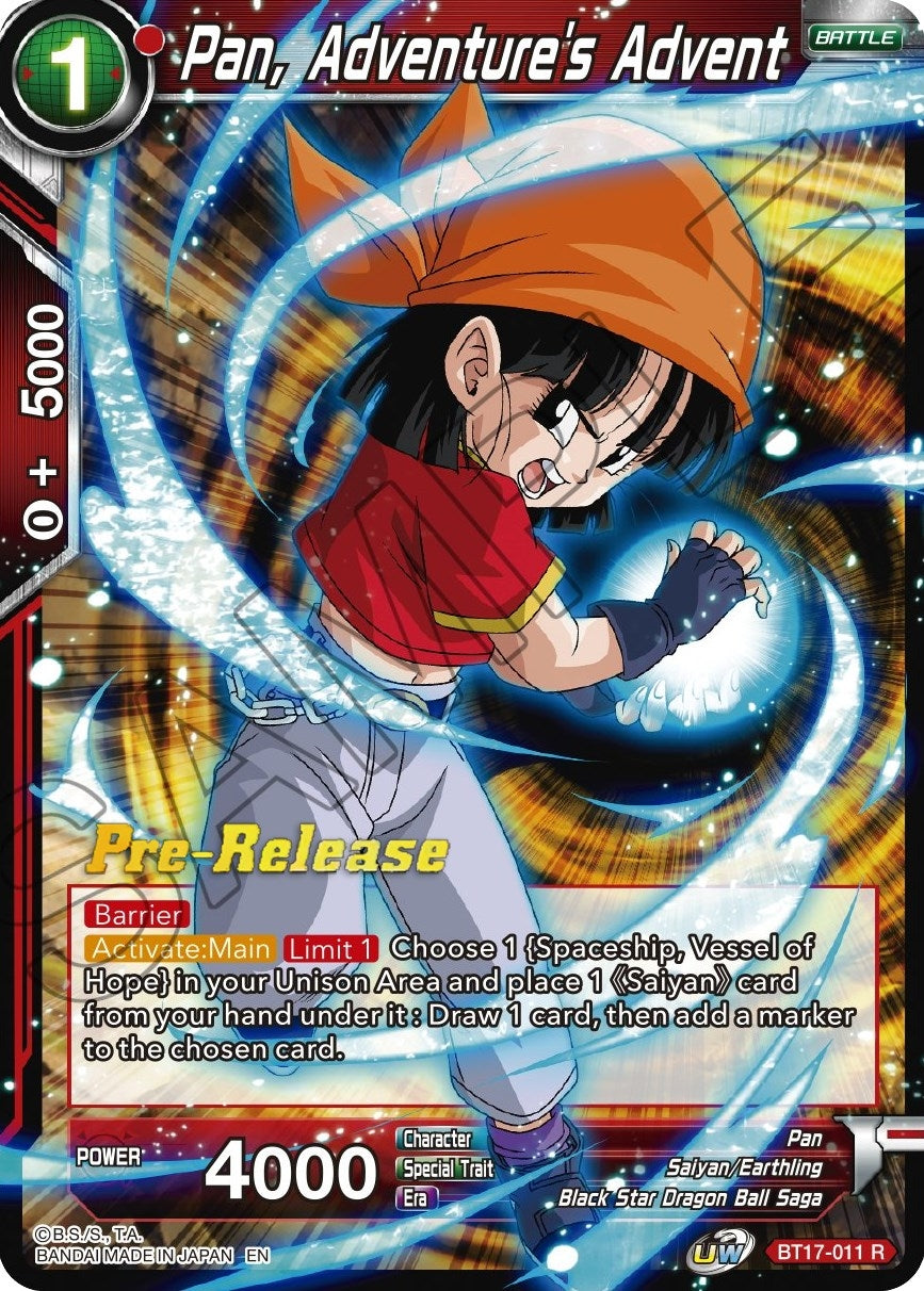 Image for Pan, Adventure's Advent (Ultimate Squad Pre-Release Cards) (BT17-011) - Dragon Ball Super: Masters