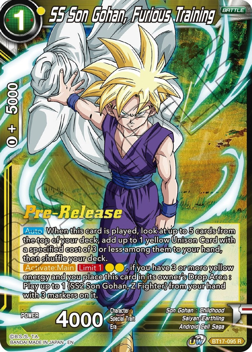 Image for SS Son Gohan, Furious Training (Ultimate Squad Pre-Release Cards) (BT17-095) - Dragon Ball Super: Masters