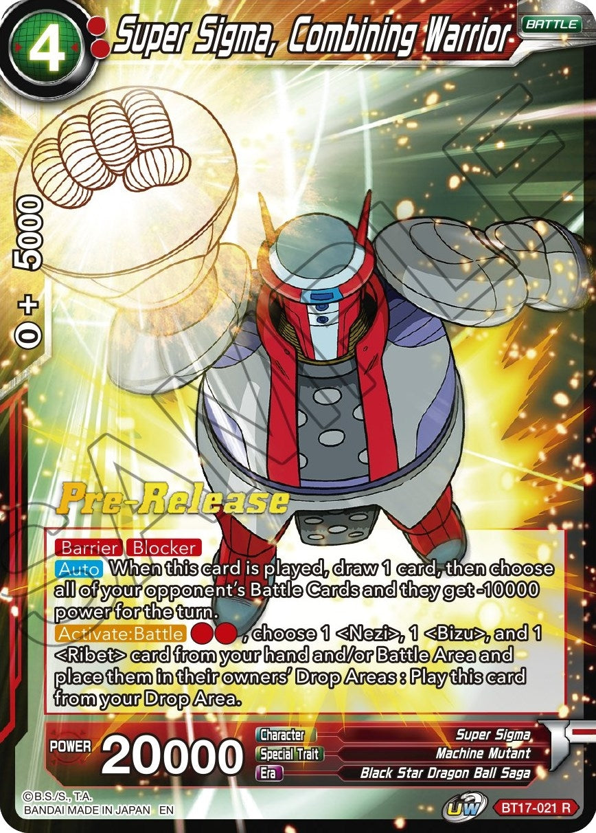 Image for Super Sigma, Combining Warrior (Ultimate Squad Pre-Release Cards) (BT17-021) - Dragon Ball Super: Masters