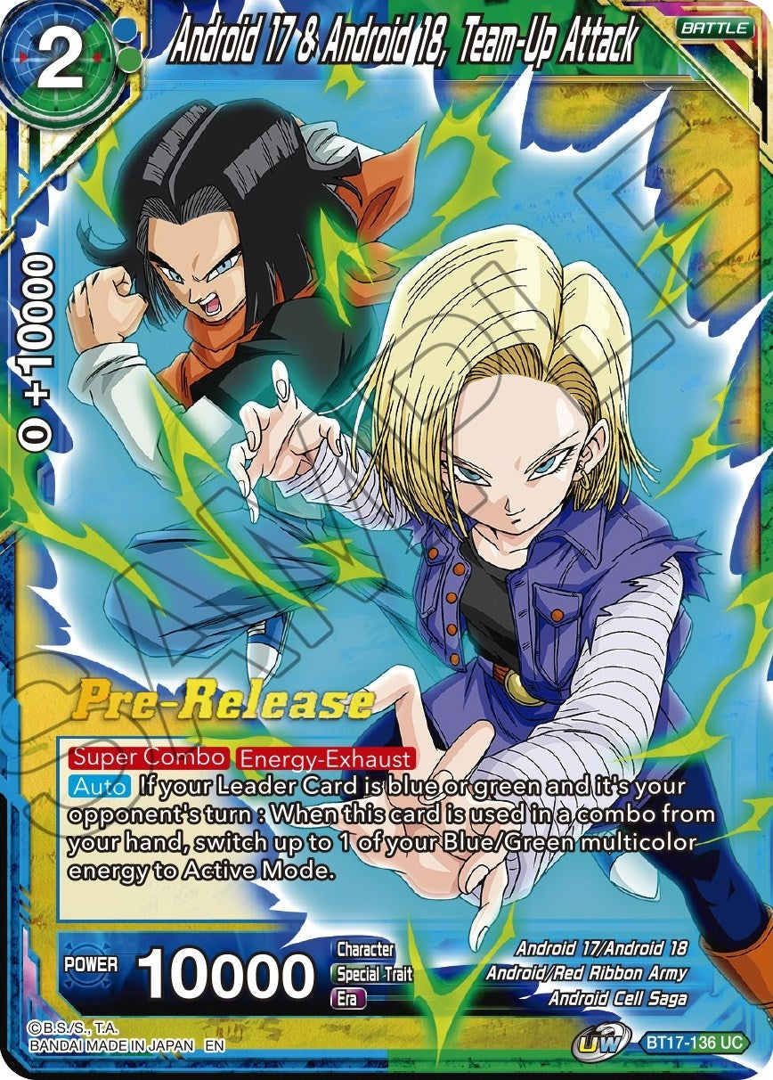 Image for Android 17 & Android 18, Team-Up Attack (Ultimate Squad Pre-Release Cards) (BT17-136) - Dragon Ball Super: Masters