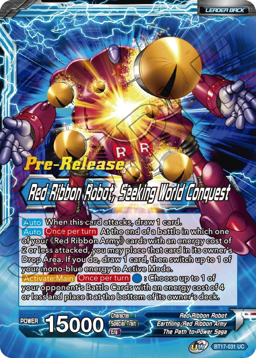 Image for Commander Red // Red Ribbon Robot, Seeking World Conquest (Ultimate Squad Pre-Release Cards) (BT17-031) - Dragon Ball Super: Masters