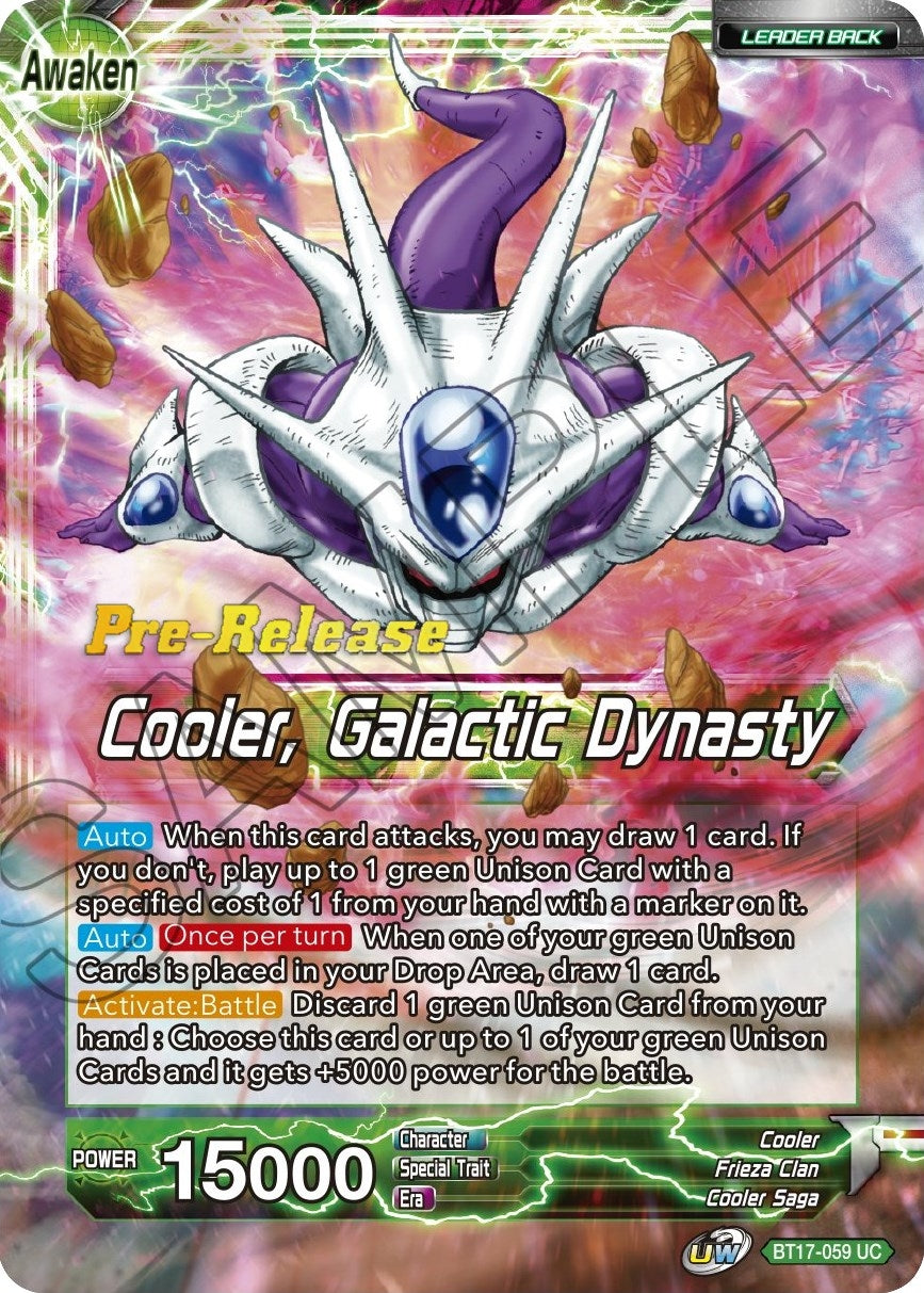 Image for Cooler // Cooler, Galactic Dynasty (Ultimate Squad Pre-Release Cards) (BT17-059) - Dragon Ball Super: Masters