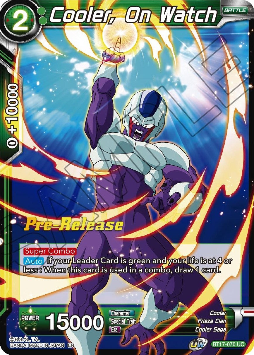 Image for Cooler, On Watch (Ultimate Squad Pre-Release Cards) (BT17-070) - Dragon Ball Super: Masters