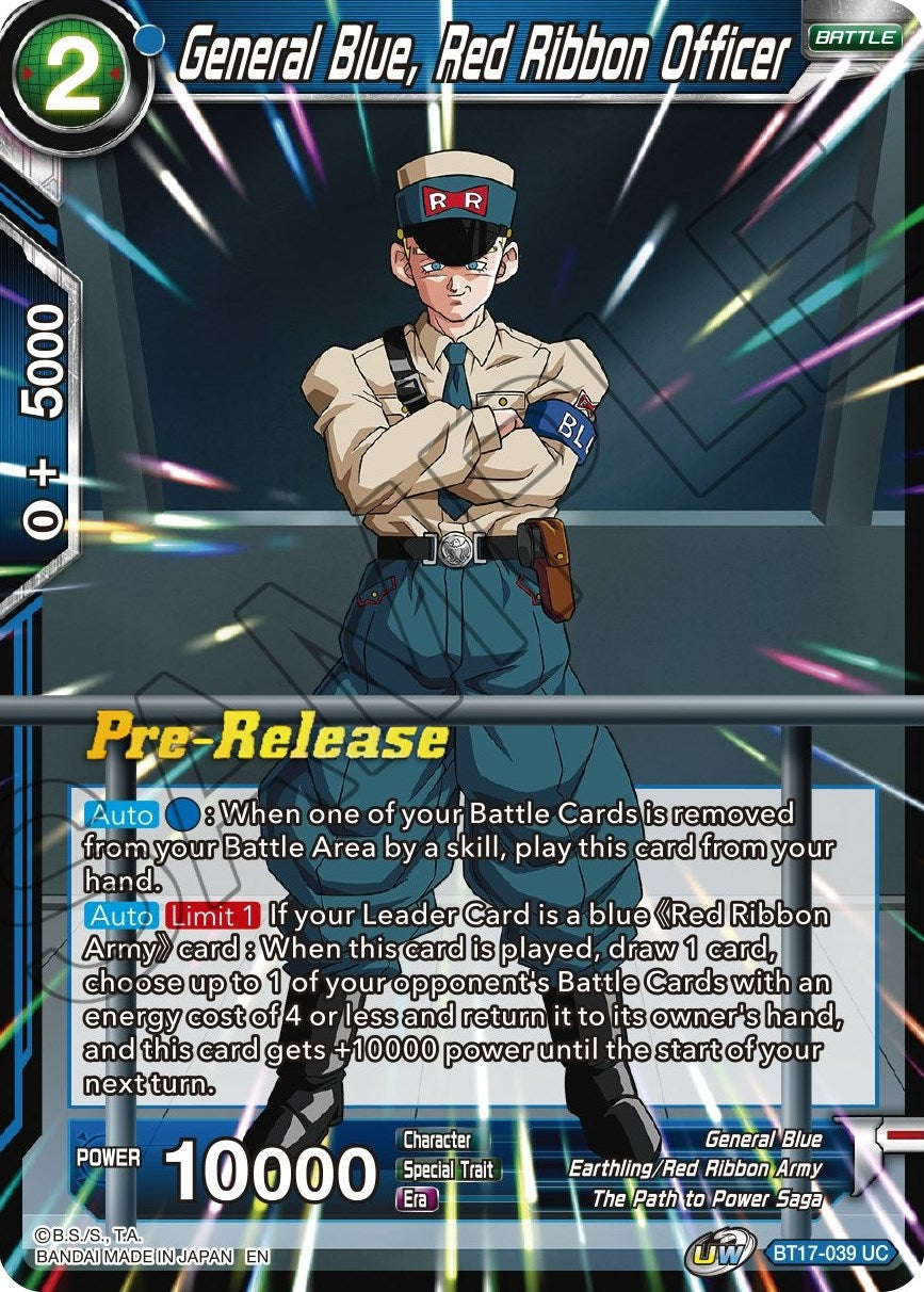 Image for General Blue, Red Ribbon Officer (Ultimate Squad Pre-Release Cards) (BT17-039) - Dragon Ball Super: Masters