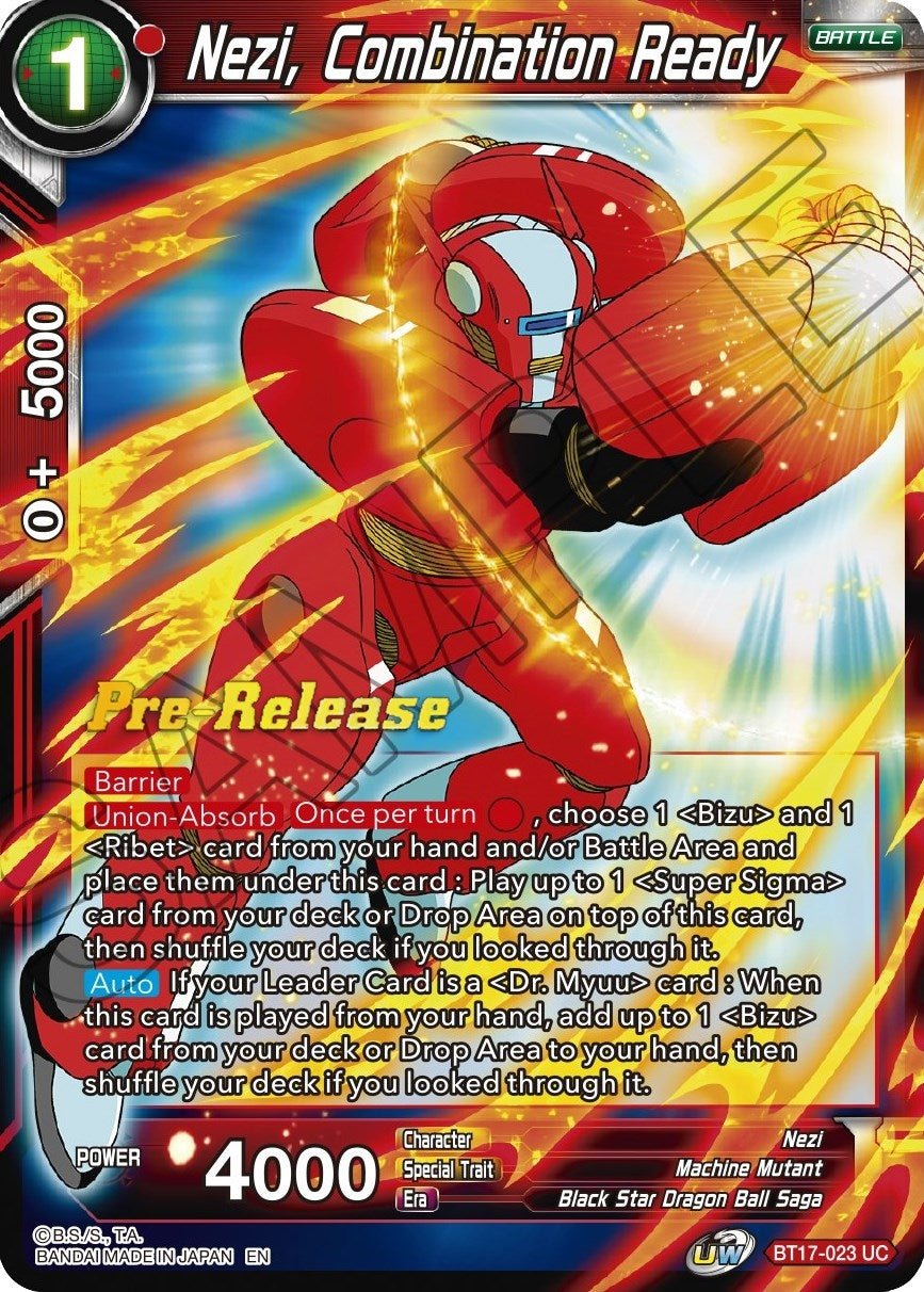 Image for Nezi, Combination Ready (Ultimate Squad Pre-Release Cards) (BT17-023) - Dragon Ball Super: Masters