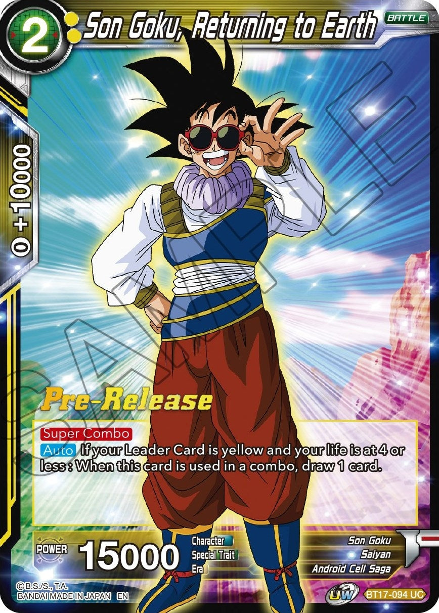 Image for Son Goku, Returning to Earth (Ultimate Squad Pre-Release Cards) (BT17-094) - Dragon Ball Super: Masters