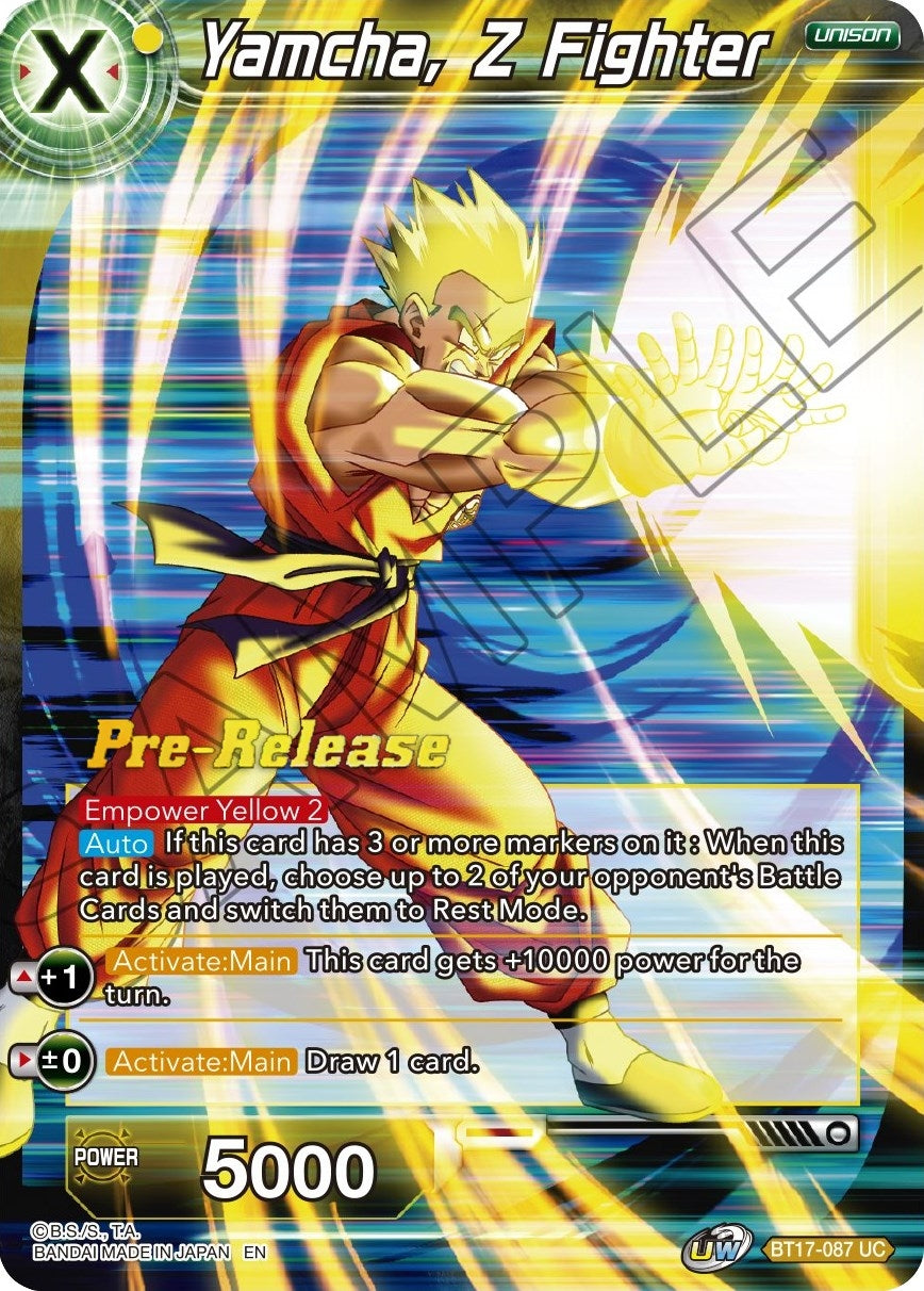 Image for Yamcha, Z Fighter (Ultimate Squad Pre-Release Cards) (BT17-087) - Dragon Ball Super: Masters