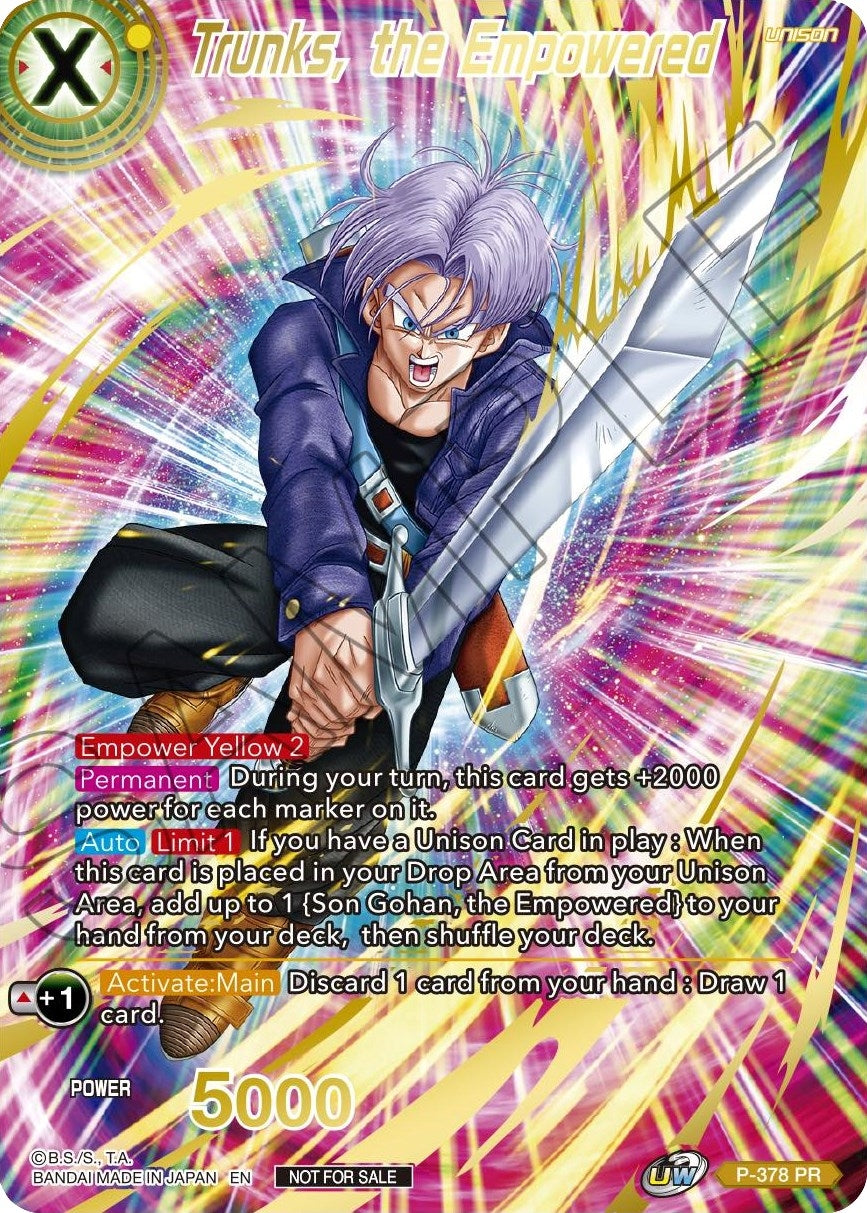 Image for Trunks, the Empowered (Gold Stamped) (Promotion Cards) (P-378) - Dragon Ball Super: Masters