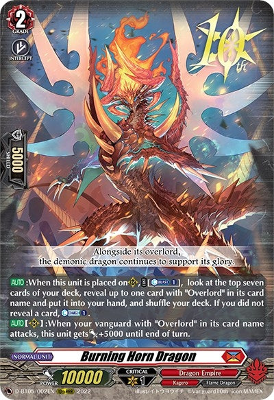 Image for Burning Horn Dragon (D-BT05: Triumphant Return of the Brave Heroes) (D-BT05/002EN) - Cardfight Vanguard