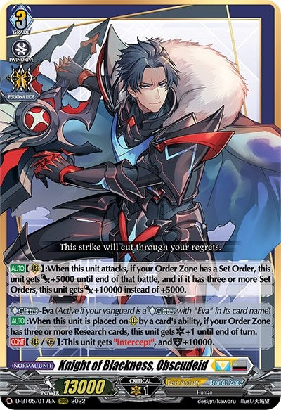 Image for Knight of Blackness, Obscudeid (D-BT05: Triumphant Return of the Brave Heroes) (D-BT05/017EN) - Cardfight Vanguard