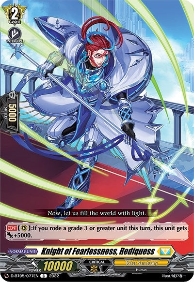 Image for Knight of Fearlessness, Rediquess (D-BT05: Triumphant Return of the Brave Heroes) (D-BT05/077EN) - Cardfight Vanguard