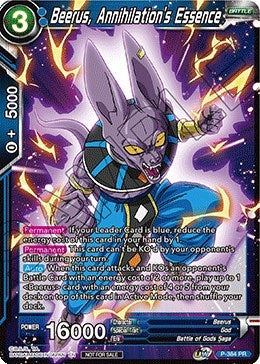 Image for Beerus, Annihilation's Essence (Tournament Pack Vol. 8) (Tournament Promotion Cards) (P-384) - Dragon Ball Super: Masters