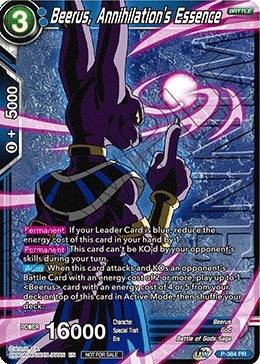 Image for Beerus, Annihilation's Essence (Tournament Pack Vol. 8) (Winner) (Tournament Promotion Cards) (P-384) - Dragon Ball Super: Masters