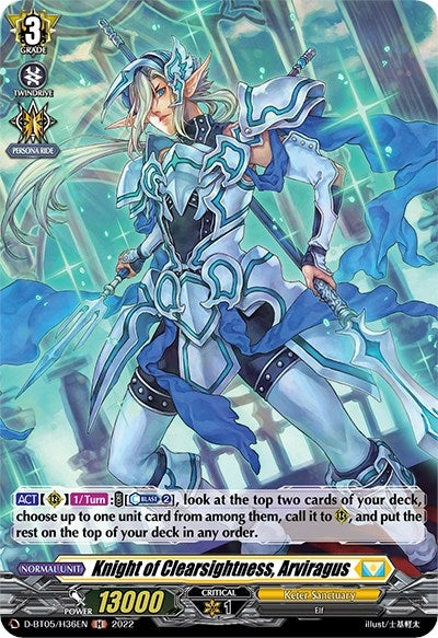Image for Knight of Clearsightness, Arviragus (Holo) (D-BT05: Triumphant Return of the Brave Heroes) (D-BT05/H36EN) - Cardfight Vanguard