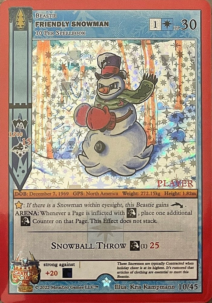 Image for Friendly Snowman (Player Stamped) (Caster's Cup Promo Cards) (10/45) - MetaZoo