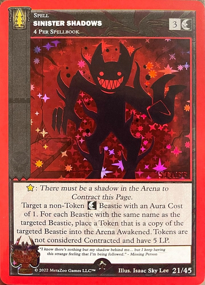 Image for Sinister Shadows (Staff Stamped) (Caster's Cup Promo Cards) (21/45) - MetaZoo