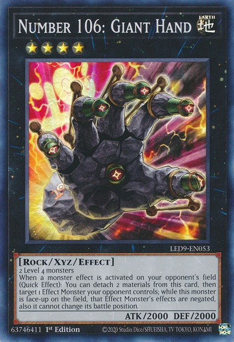 Image for Number 106: Giant Hand (Legendary Duelists: Duels From the Deep) (LED9-EN053) - YuGiOh