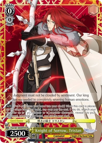 Image for Knight of Sorrow, Tristan (RTR) (Fate/Grand Order THE MOVIE Divine Realm of the Round Table: Camelot) (FGO/S87-E005RTR RTR) - Weiss Schwarz