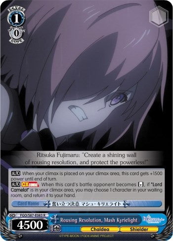 Image for Rousing Resolution, Mash Kyrielight (Fate/Grand Order THE MOVIE Divine Realm of the Round Table: Camelot) (FGO/S87-E083 R) - Weiss Schwarz
