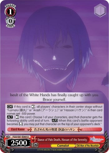 Image for Dance of Pale Death, Hassan of the Serenity (Fate/Grand Order THE MOVIE Divine Realm of the Round Table: Camelot) (FGO/S87-E064 U) - Weiss Schwarz