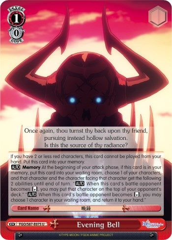Image for Evening Bell (Fate/Grand Order THE MOVIE Divine Realm of the Round Table: Camelot) (FGO/S87-E075 U) - Weiss Schwarz