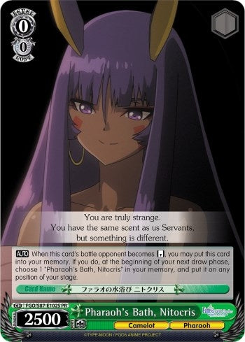 Image for Pharaoh's Bath, Nitocris (Foil) (Fate/Grand Order THE MOVIE Divine Realm of the Round Table: Camelot) (FGO/S87-E102S PR) - Weiss Schwarz