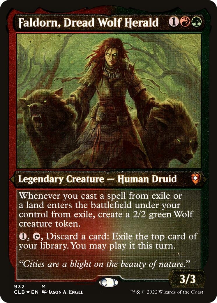 Image for Faldorn, Dread Wolf Herald (Display Commander) - Thick Stock (Commander Legends: Battle for Baldur's Gate) (932) - Magic: The Gathering