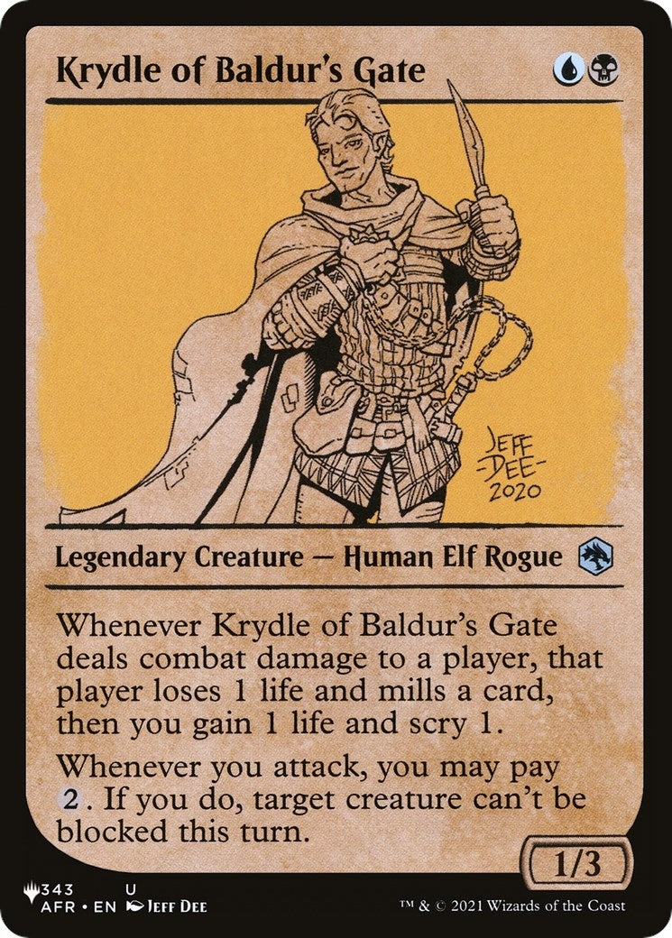 Image for Krydle of Baldur's Gate (Showcase) (The List Reprints) (343/281) - Magic: The Gathering