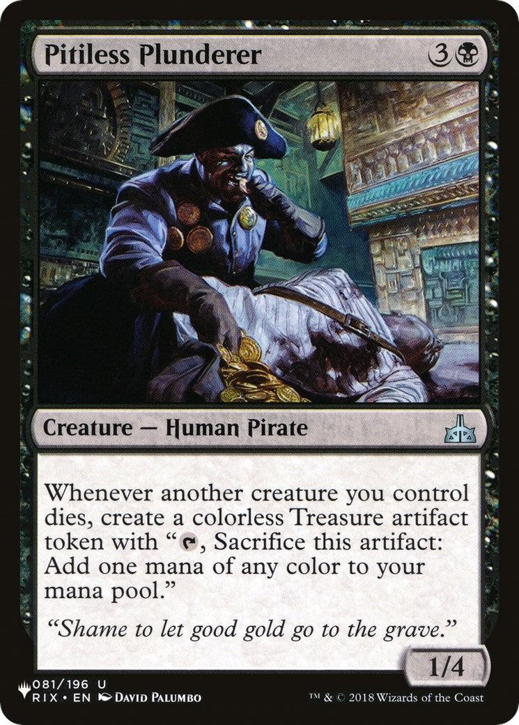 Image for Pitiless Plunderer (The List Reprints) (081/196) - Magic: The Gathering
