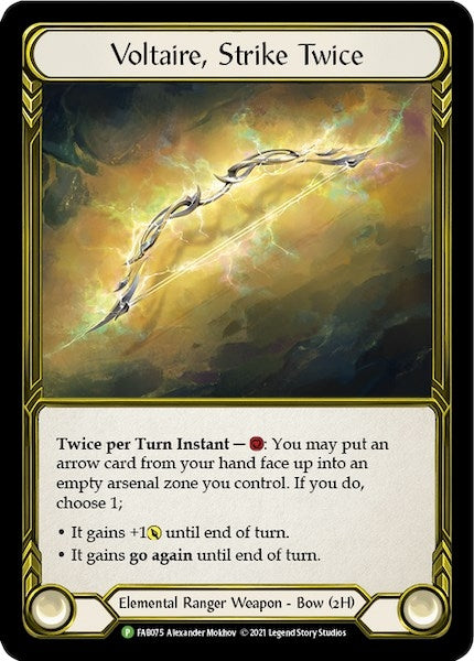 Image for Voltaire, Strike Twice (Golden) - FAB075 (Flesh and Blood: Promo Cards) (FAB075) - Flesh and Blood TCG