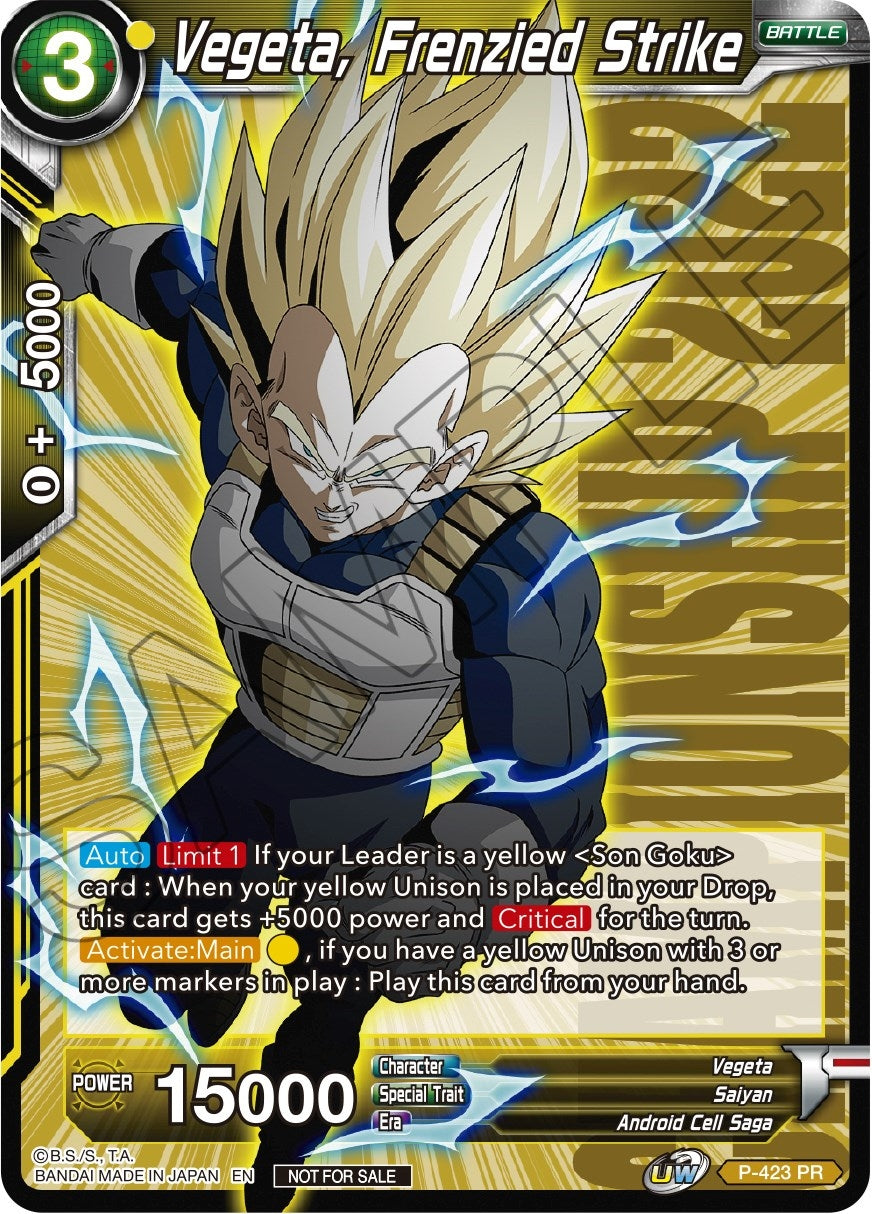 Image for Vegeta, Frenzied Strike (Championship Pack 2022 Vol.2) (Promotion Cards) (P-423) - Dragon Ball Super: Masters