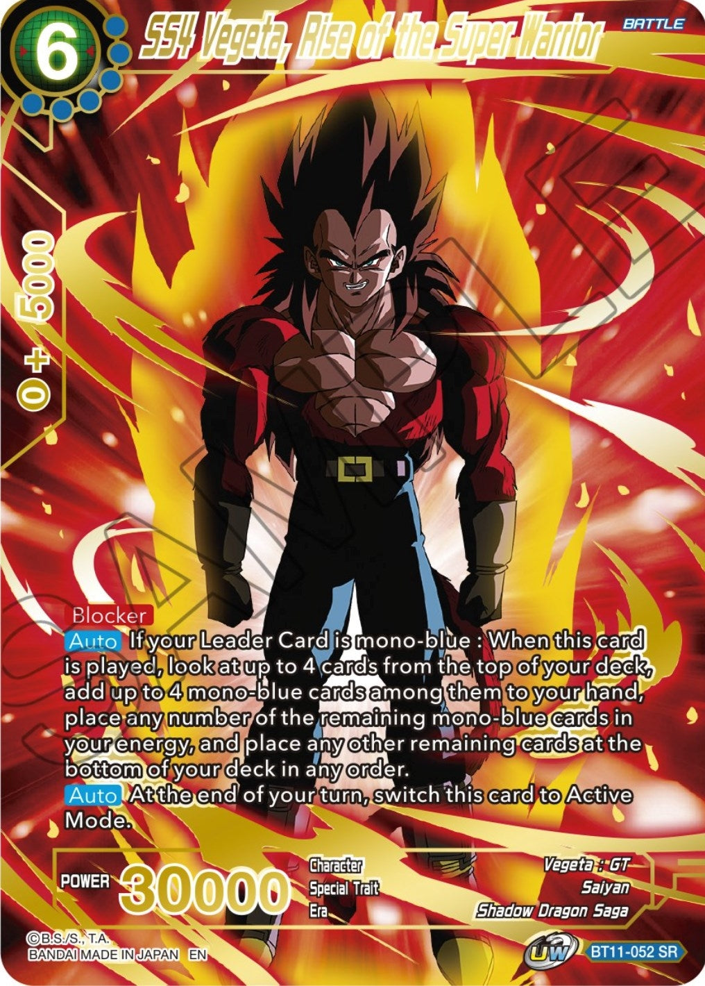 Image for SS4 Vegeta, Rise of the Super Warrior (Theme Selection: History of Vegeta) (BT11-052) - Dragon Ball Super: Masters