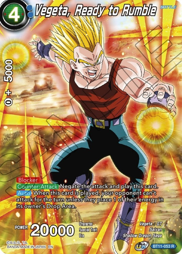 Image for Vegeta, Ready to Rumble (Theme Selection: History of Vegeta) (BT11-053) - Dragon Ball Super: Masters