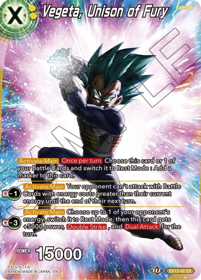Image for Vegeta, Unison of Fury (Theme Selection: History of Vegeta) (EX12-02) - Dragon Ball Super: Masters