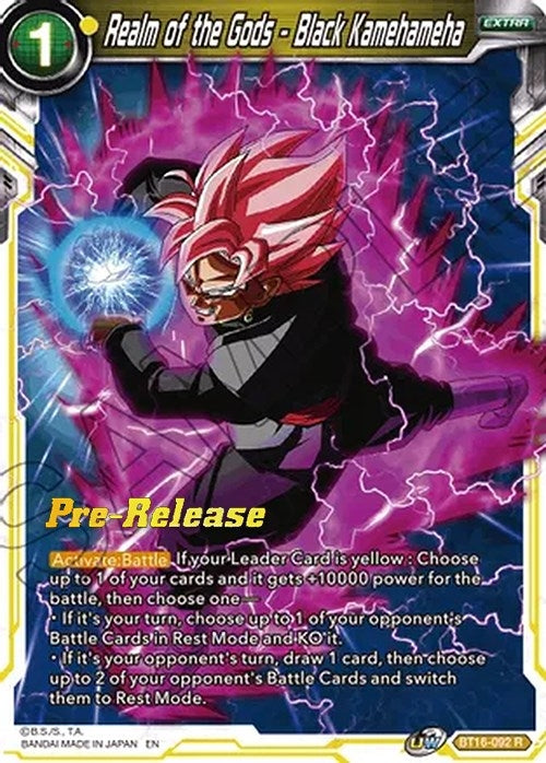 Image for Realm of the Gods - Black Kamehameha (Realm of the Gods Pre-Release Cards) (BT16-092) - Dragon Ball Super: Masters